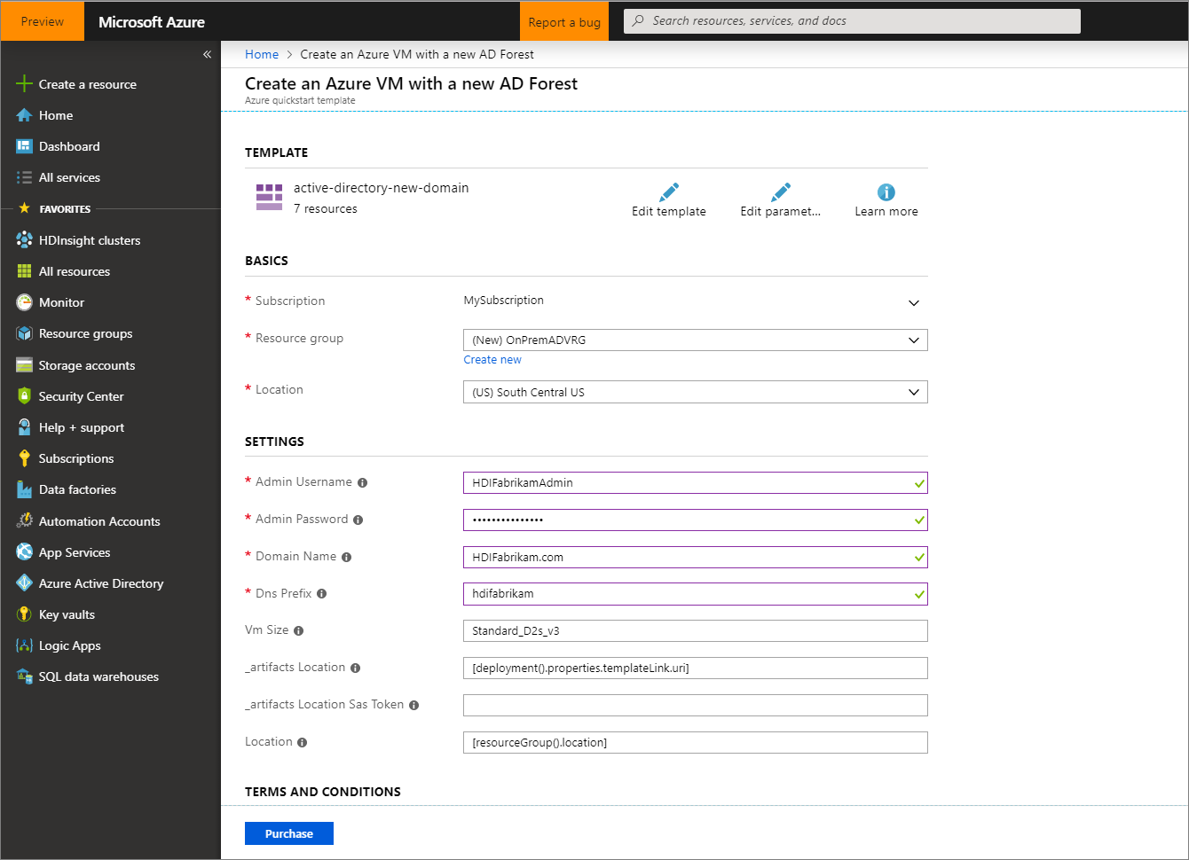Template for Create an Azure VM with a new Microsoft Entra Forest
