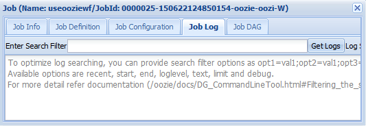 HDInsight Apache Oozie job log.