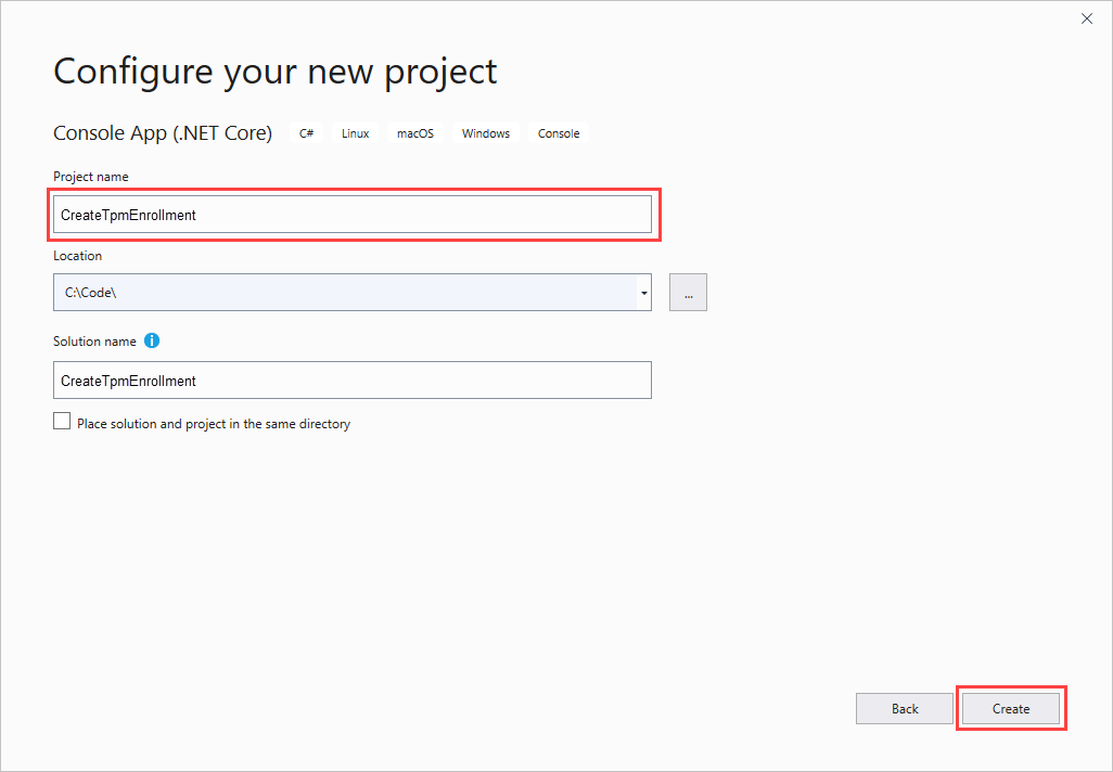 Configure Visual C# Windows Classic Desktop project