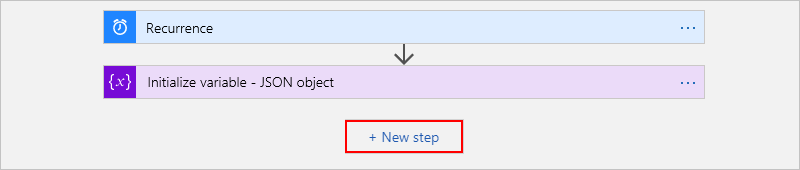Select "New step" for "Parse JSON" action