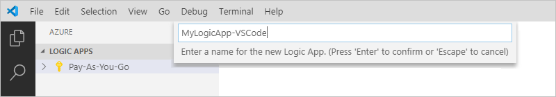 Provide name for your logic app