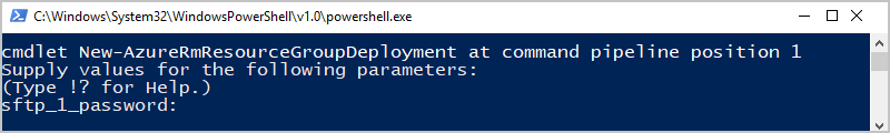 Screenshot showing PowerShell window with prompt to provide connection credentials.
