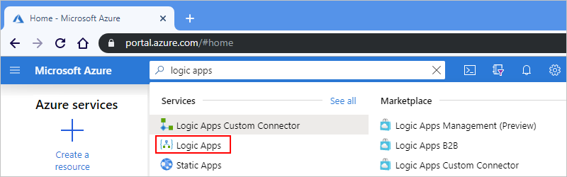Find and select "Logic Apps"