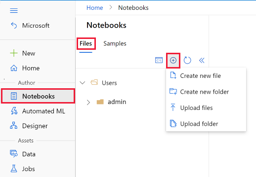 Create or upload your setup script to Notebooks file in studio
