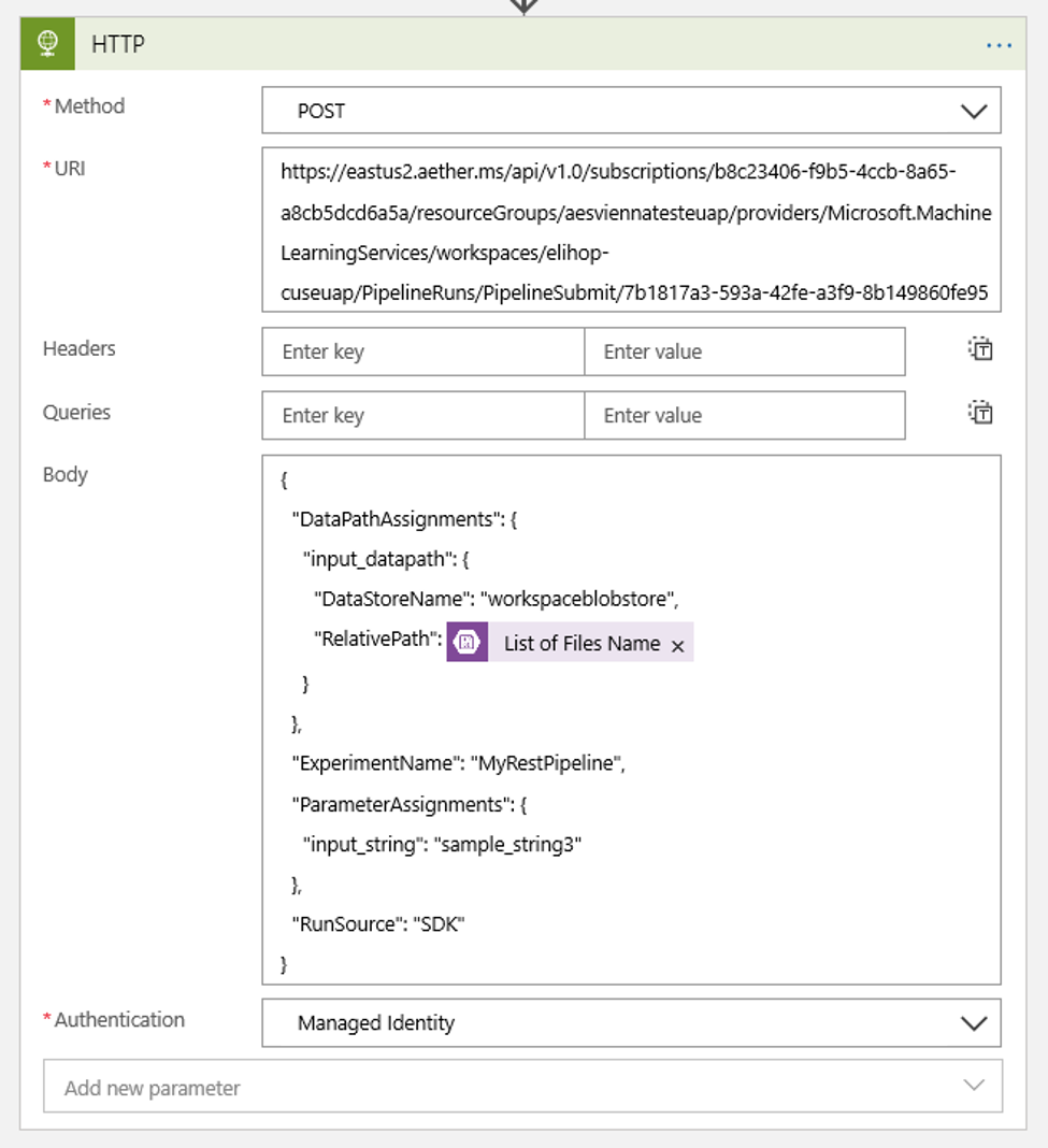 Screenshot that shows the HTTP settings.