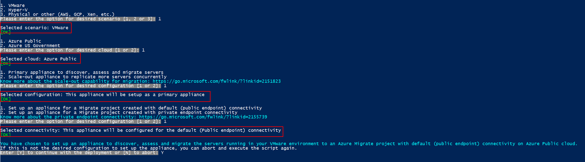 Screenshot that shows how to set up VMware appliance with desired configuration.