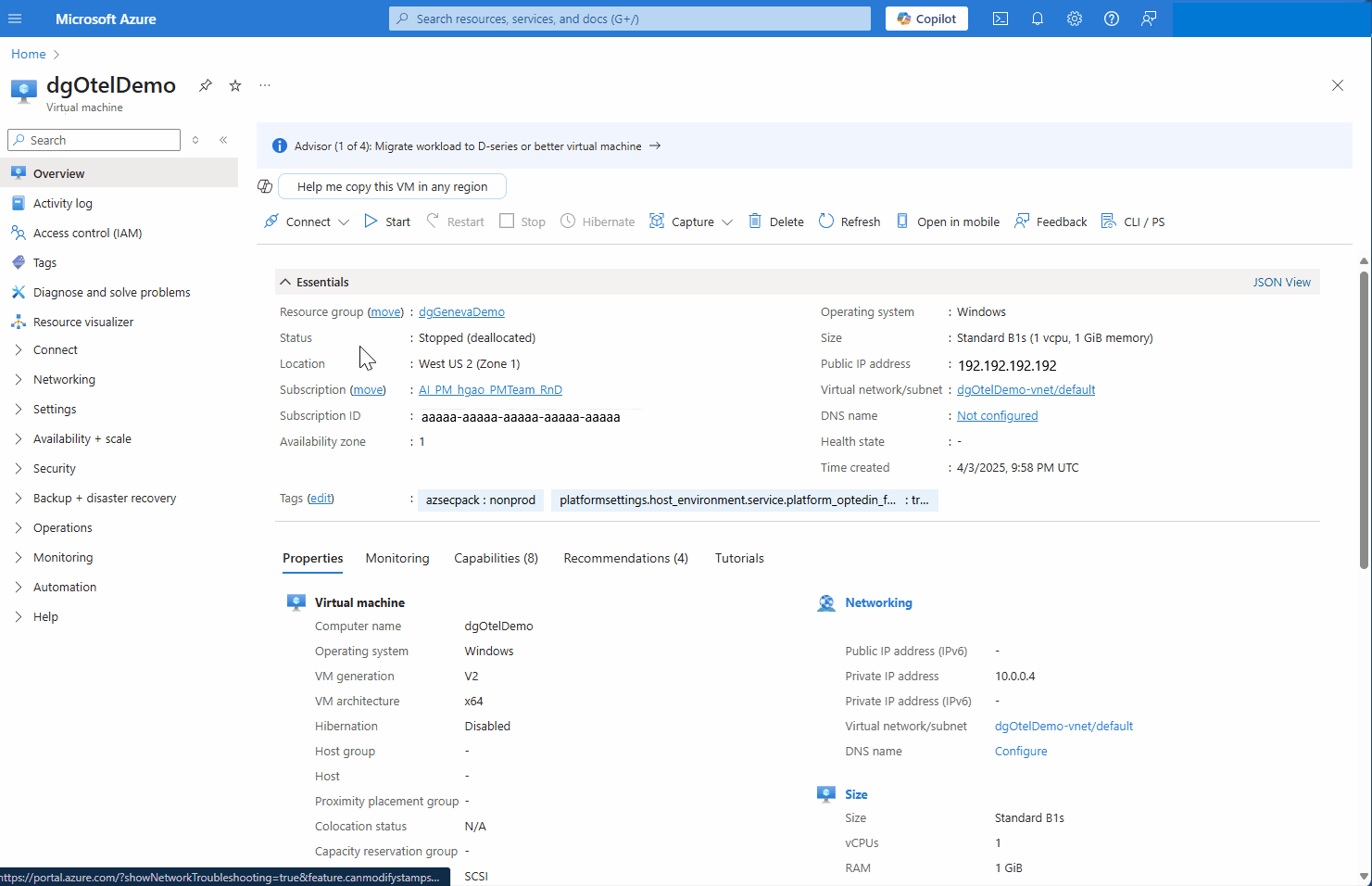 Video of customers navigating to the VM network troubleshooter from the VM Overview blade in the Azure portal.