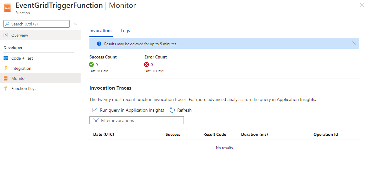 Monitor page for the function before function invocations