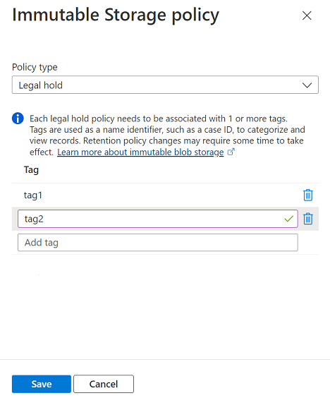 Screenshot showing how to configure legal hold policy scoped to container.