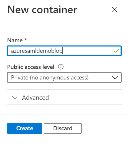 specify blob container details