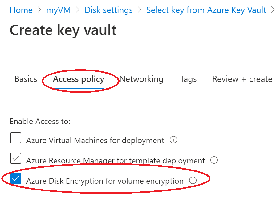 disks and encryption selection