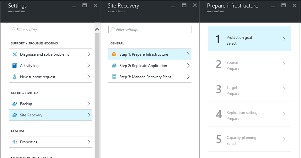 Browsing to the Protection goal pane