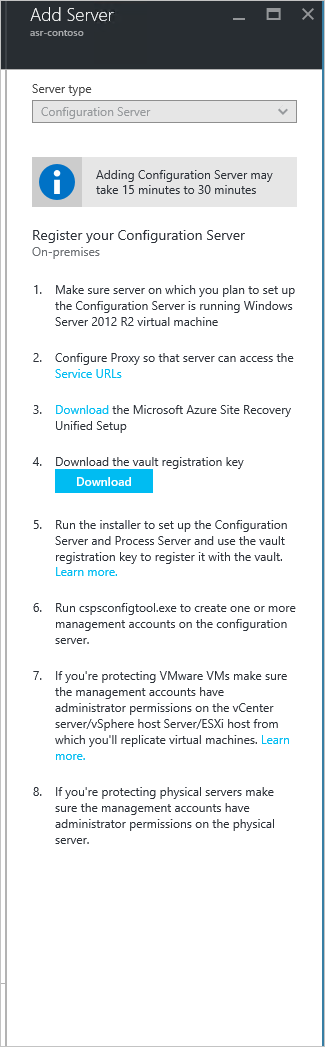 Add Server pane with Configuration Server selected