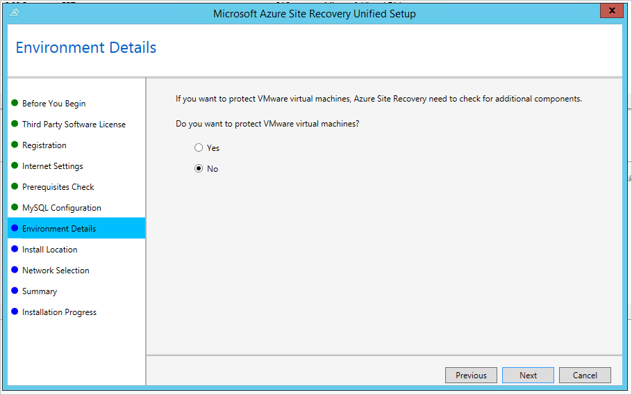 Environment Details page