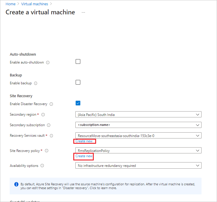 Enable replication on the VM management properties page.