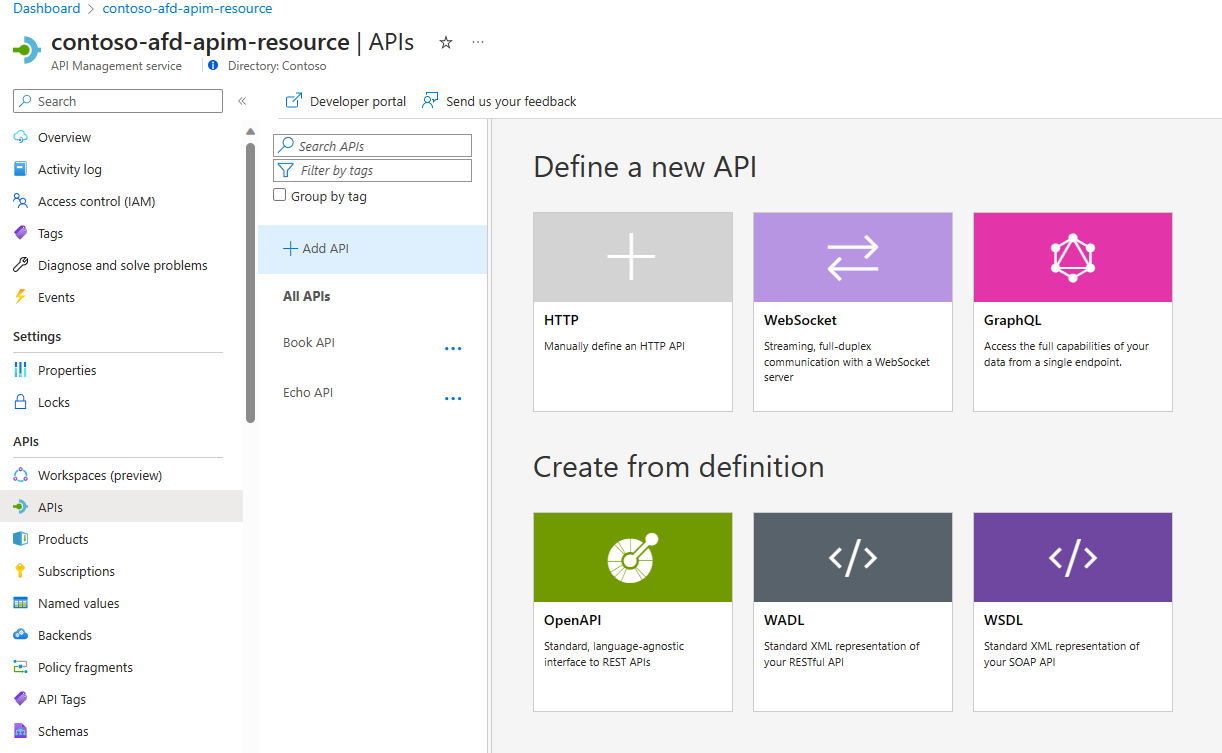 A screenshot showing the APIM instance created.