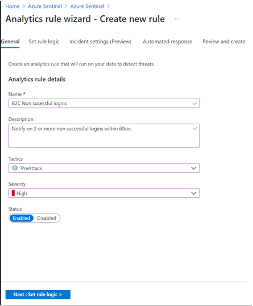 Screenshot of Create new rule with options and selections.