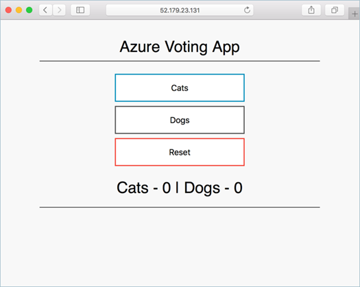 浏览到 Azure Vote 示例应用程序的图像