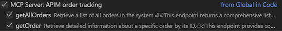 在 Visual Studio Code 中选择工具的截图。