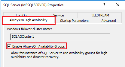 启用 Always On 可用性组