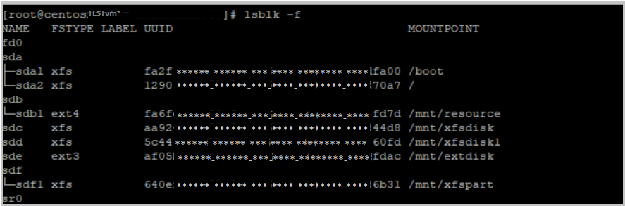 显示用于列出阻止设备的命令结果的屏幕截图。