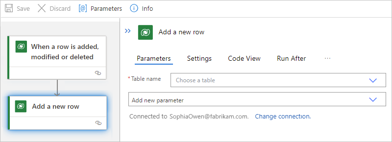 屏幕截图:标准工作流设计器和示例操作。