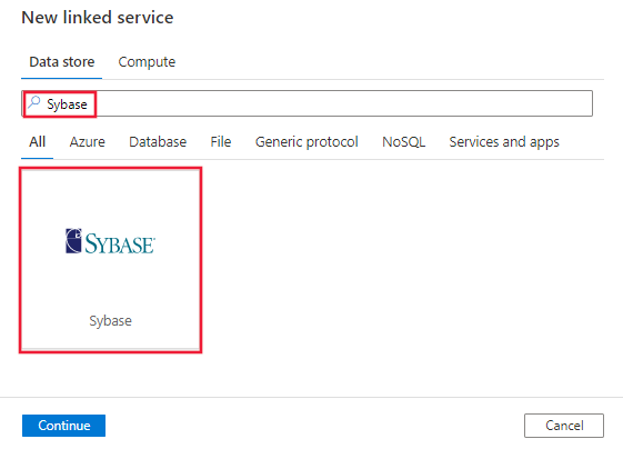 选择 Sybase 连接器。