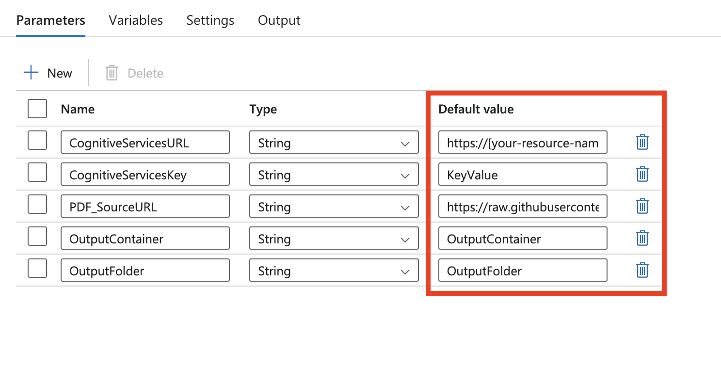 在右侧面板上输入管道调试参数的位置的屏幕截图。