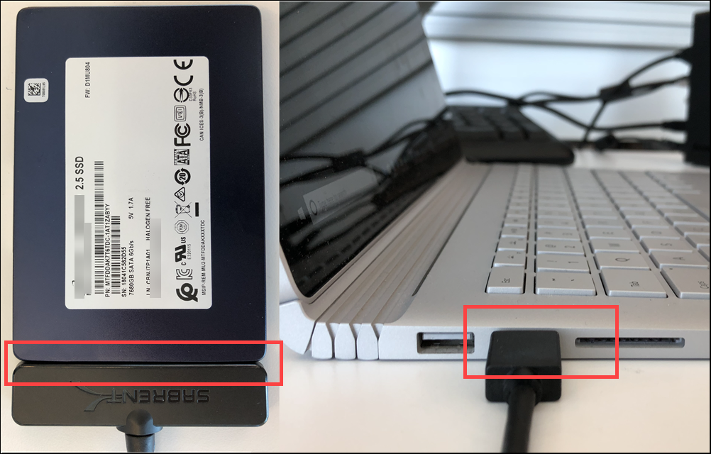 显示软件加密驱动器的 Data Box Disk 连接器的屏幕截图。