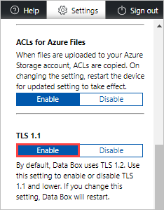 启用 TLS 1.1 的屏幕截图