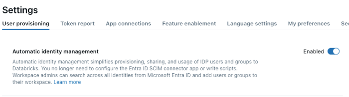 在帐户中启用了自动标识管理。