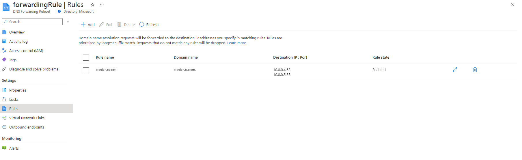 DNS 解析程序转发规则