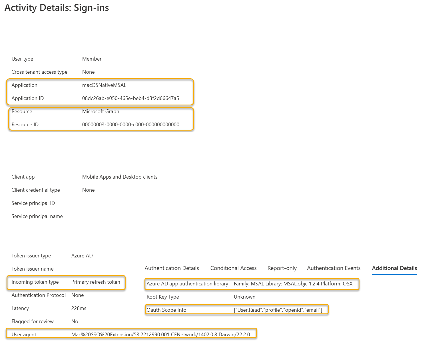 屏幕截图显示 SSO 扩展如何使用 PRT 获取 Microsoft Graph 的访问令牌。