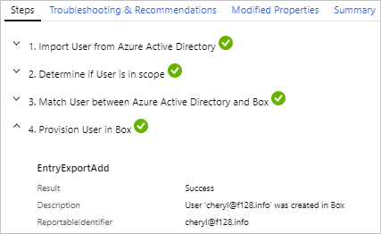 屏幕截图显示了“步骤”选项卡上的预配步骤。