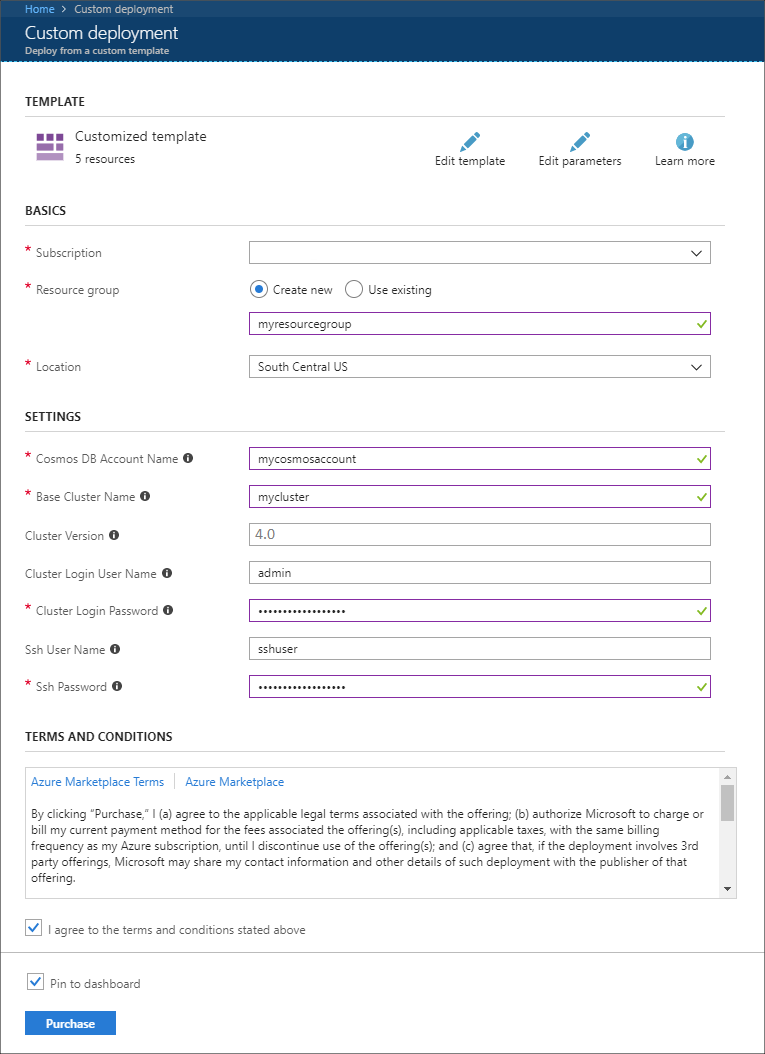 HDInsight 版本 4.0 自定义部署值。