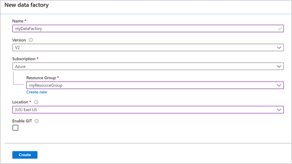 使用 Azure 门户创建 Azure 数据工厂。