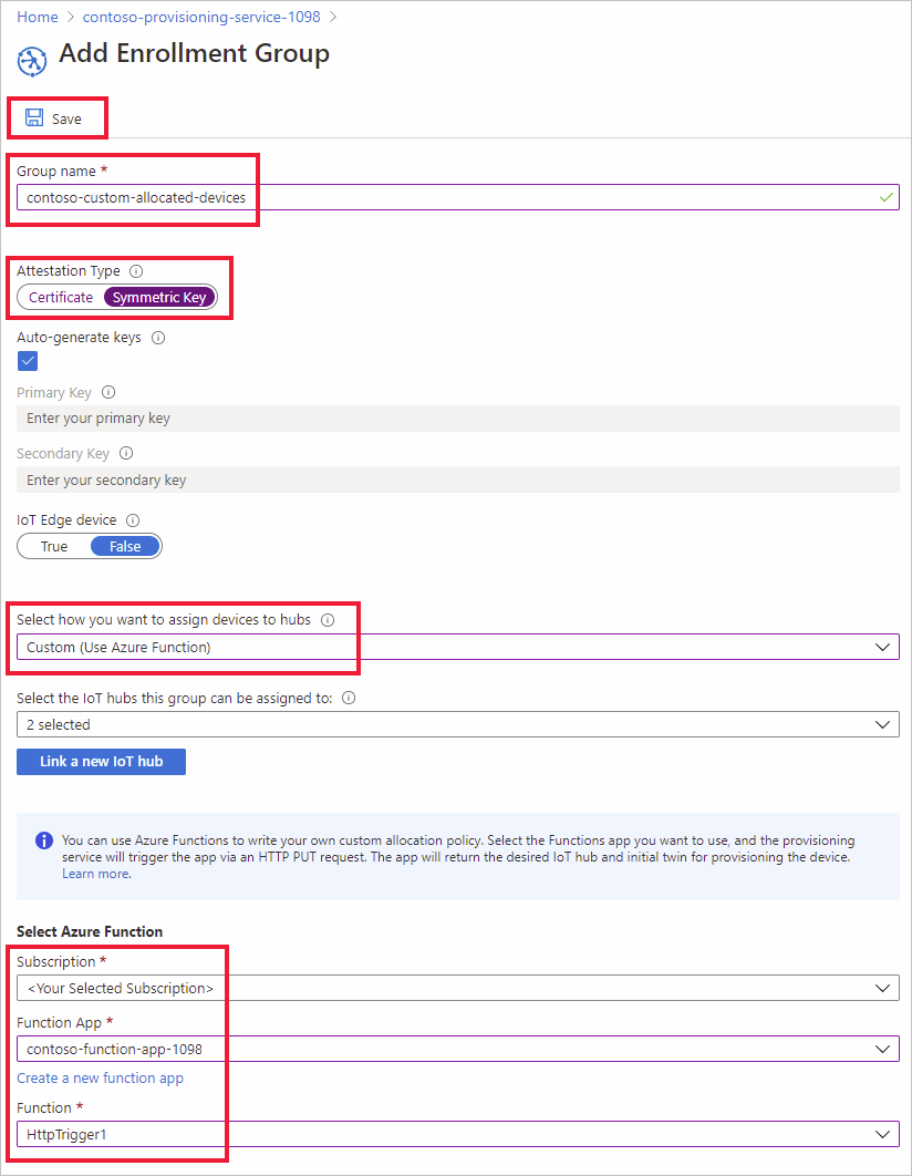 Add custom allocation enrollment group for symmetric key attestation