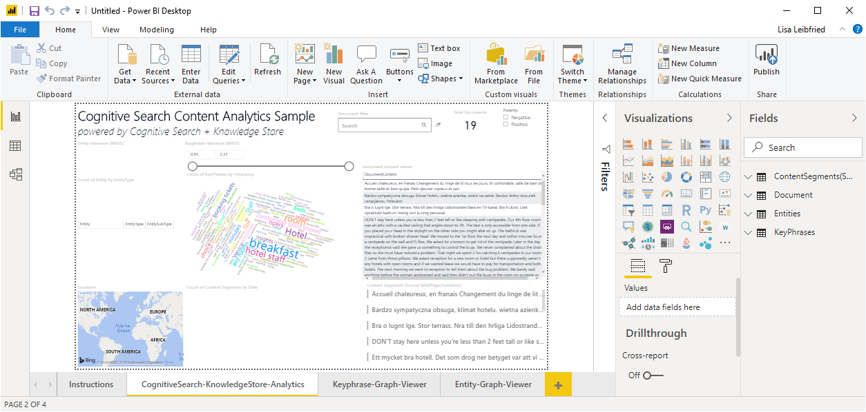 示例 Azure AI 搜索 Power BI 模板