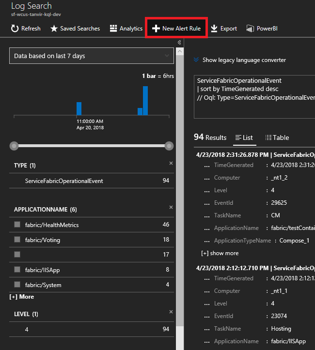 Azure Monitor 日志新建警报