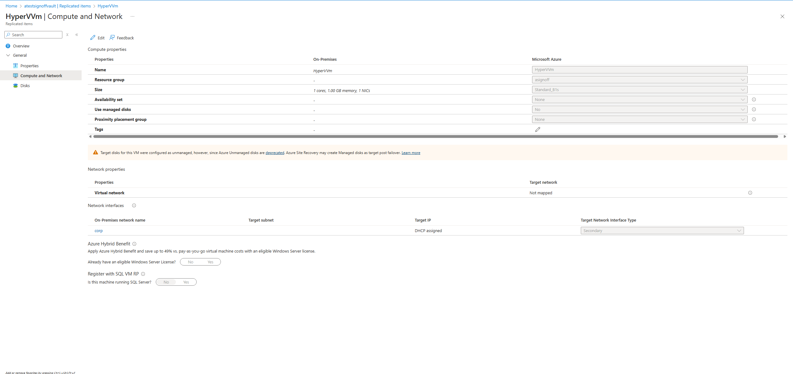 “计算和网络”页的屏幕截图。