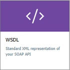 屏幕截图显示了用于导入 SOAP API 的 WSDL 磁贴。