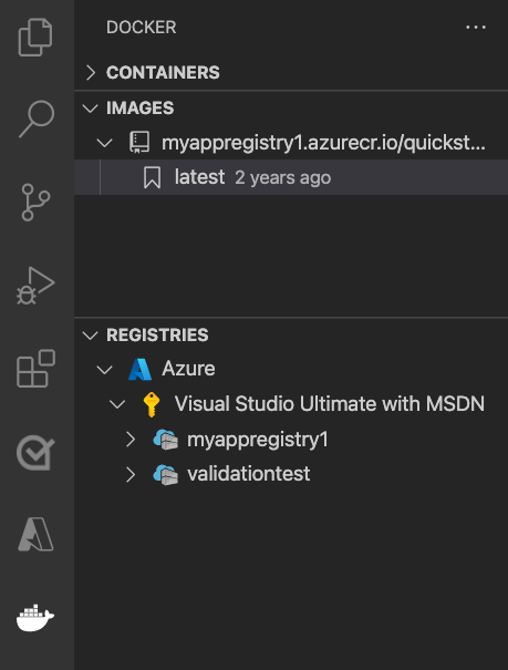 显示带有标签的构建镜像的屏幕截图。