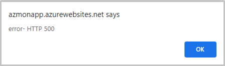 显示 HTTP 500 错误的屏幕截图。
