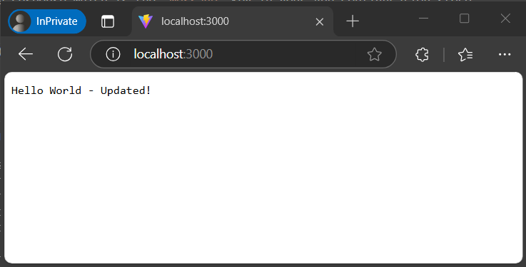 浏览器的屏幕截图，其中显示了应用配置中更新的消息。