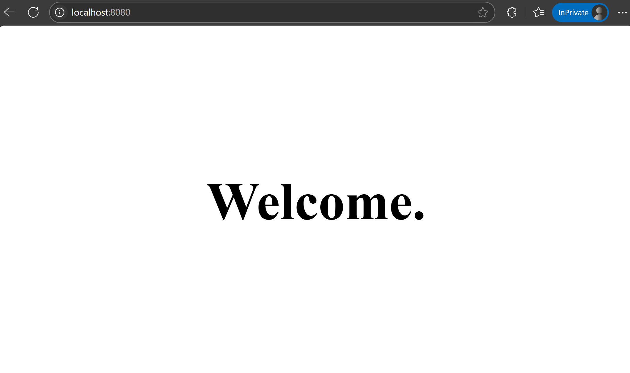 应用的屏幕截图，其中显示了默认问候语消息。