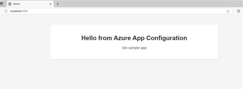 浏览器的屏幕截图。在本地启动 Quickstart 应用程序。