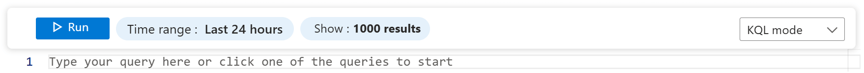 屏幕截图显示了 KQL 模式功能区。