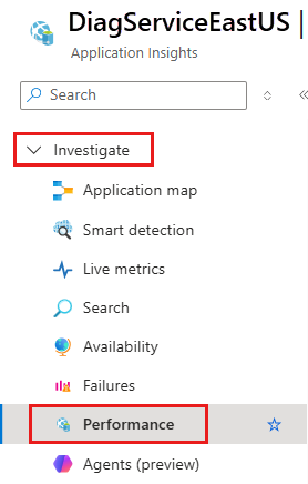 屏幕截图显示打开“性能”窗格的链接。