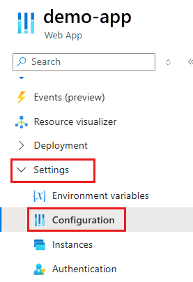 显示左侧菜单中选择“配置”的屏幕截图。