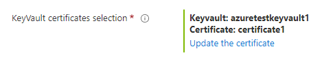 Microsoft.KeyVault.KeyVaultCertificateSelector 显示所选证书